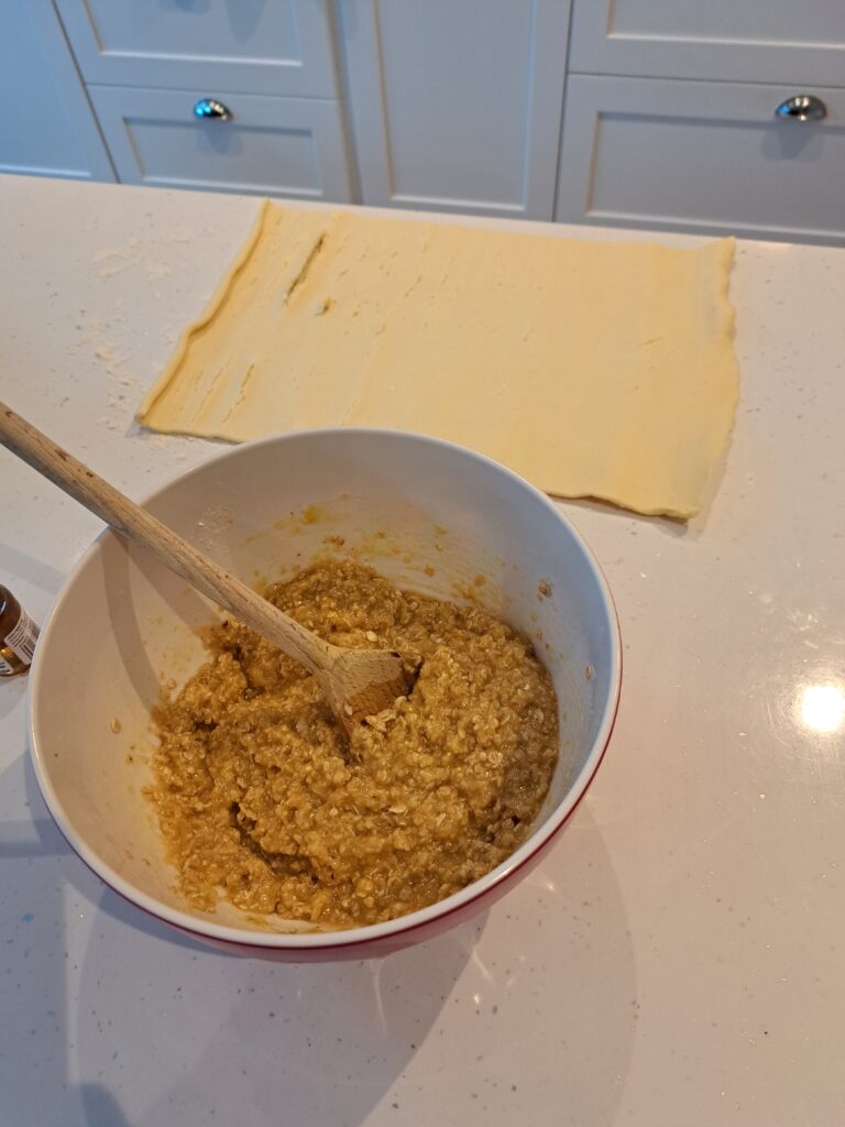 mixing bowl with moist ingredients